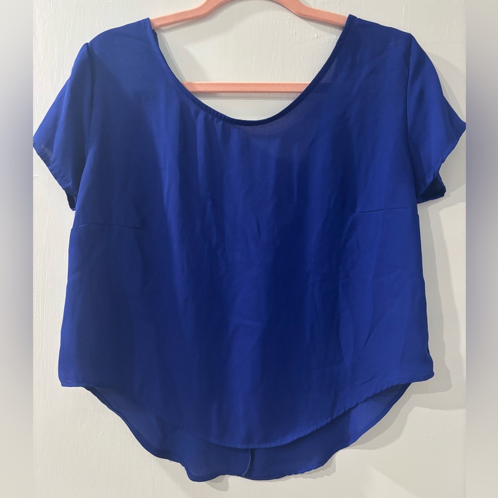 Charlotte Russe Royal Blue Cropped Top - Open back